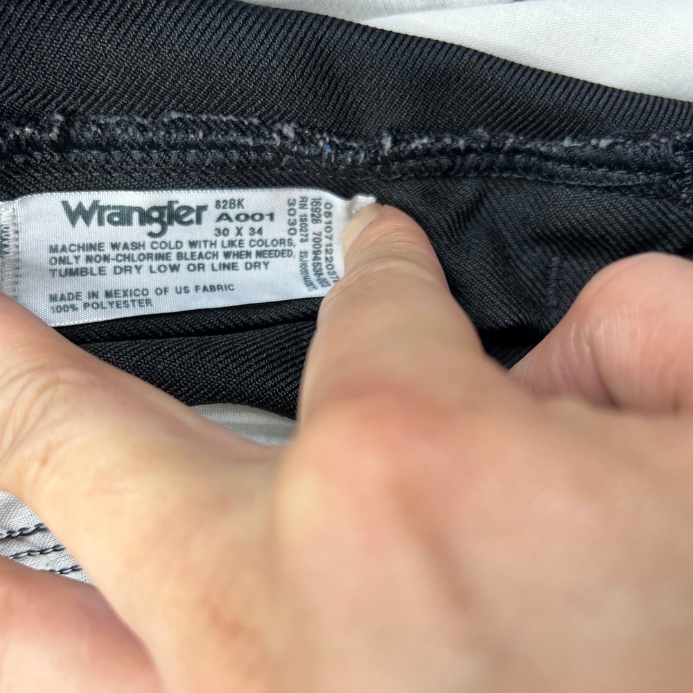 Wrangler Wrancher Dress Jeans Mens 30 Black Fits 30x27 Bootcut Twill - Picture 7 of 14